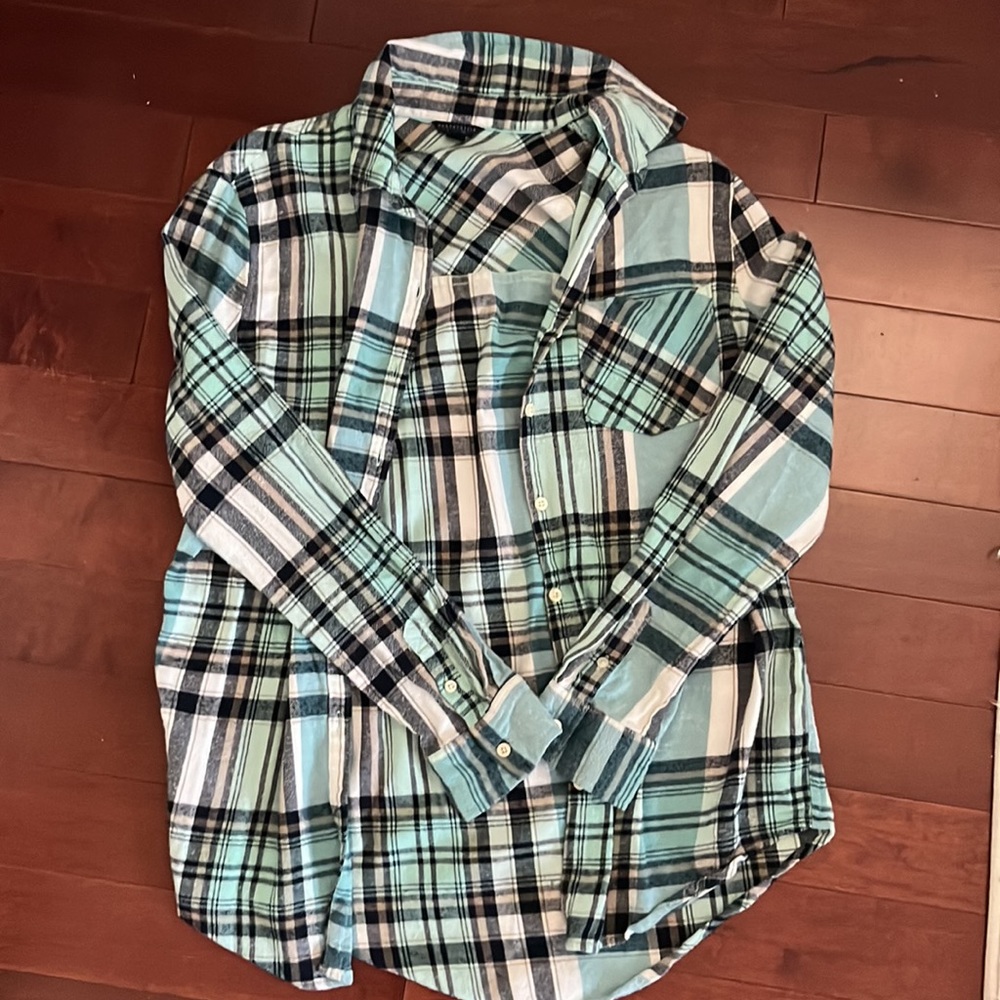 Aeropostale Blue/teal Flannel size s